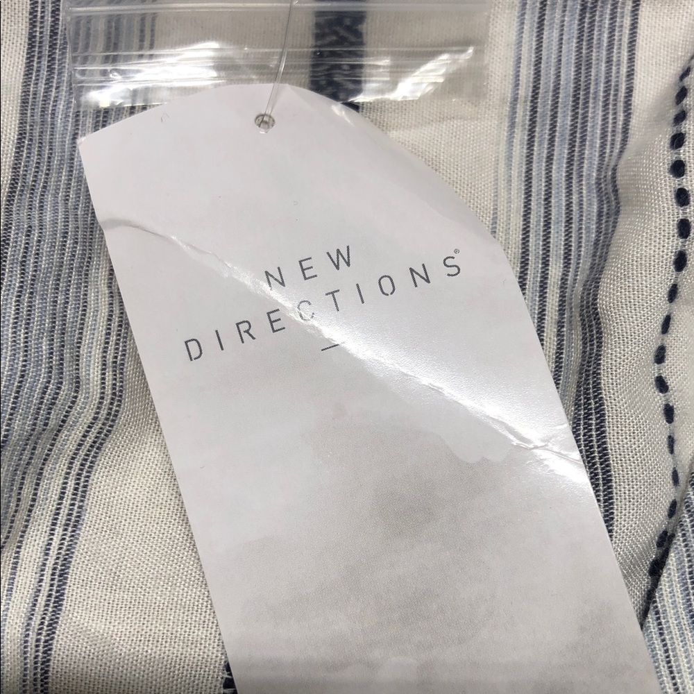 New Directions Blue and Cream Striped Textile